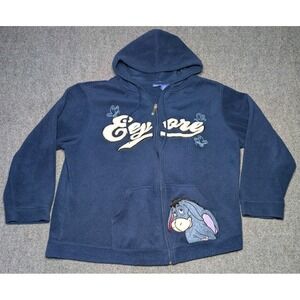 Vintage Disney Eeyore Zip Hoodie Sweatshirt Womens 2X Blue Hooded Fleece